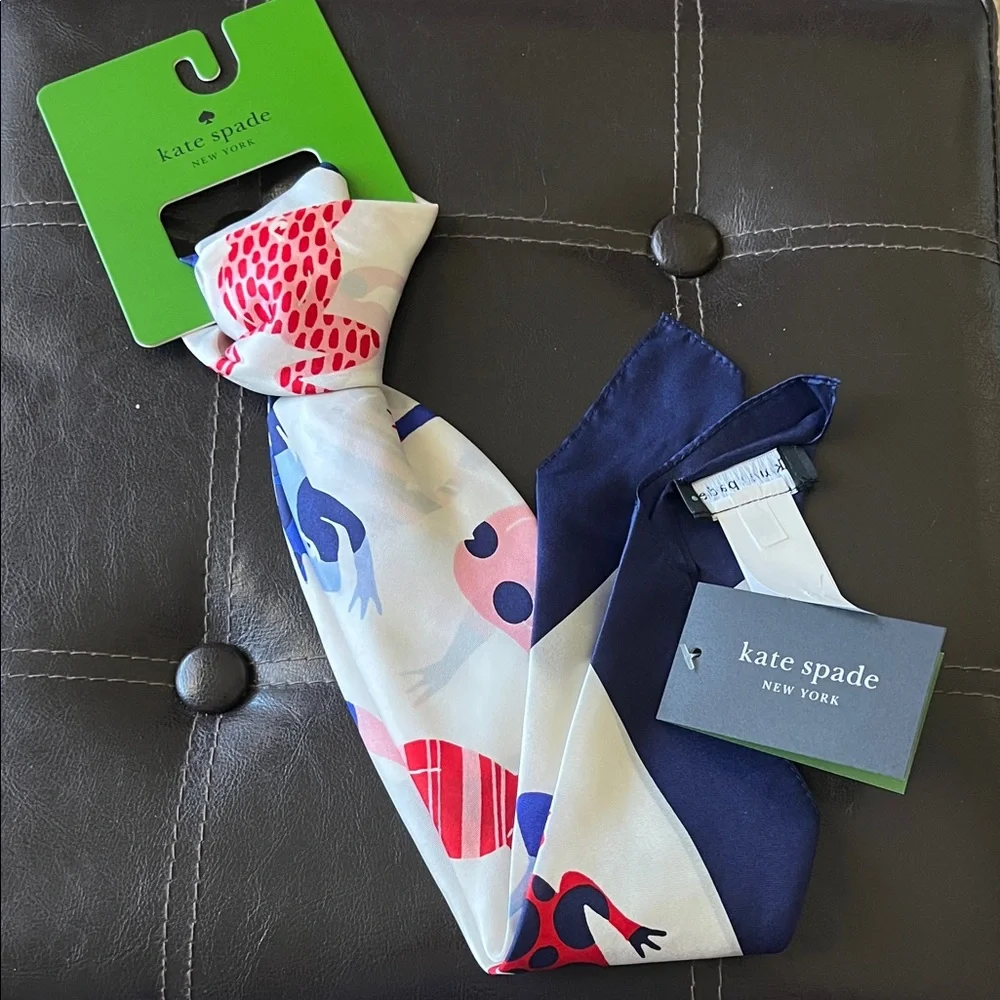 NWT Kate Spade New York Frogs Silk Square Scarf Silk 34
